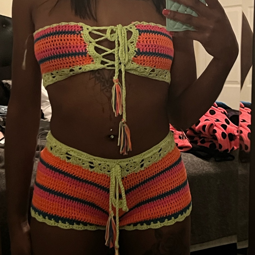 Two-piece Crochet Short Set